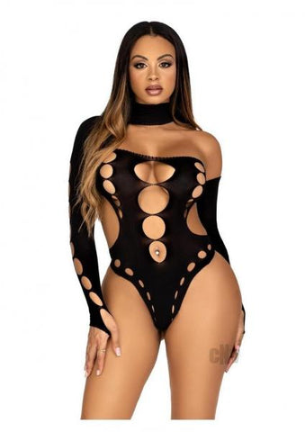 Seamles Asymmetric Thong Bodysuit Os Blk