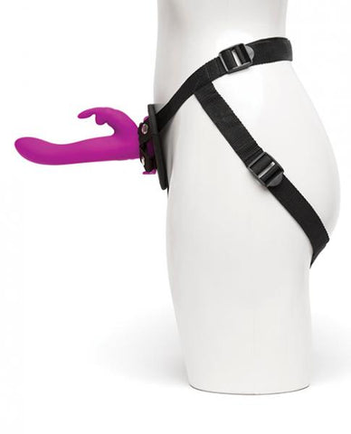 Happy Rabbit Vibrating Strap On Harness Set Purple