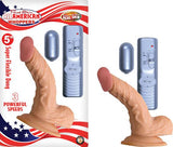 All American Whopper 5 inches Vibrating Dildo, Balls  Beige