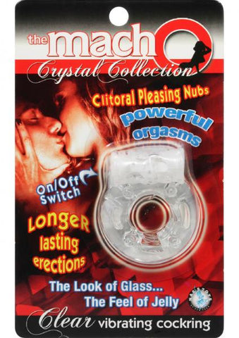 Macho Crystal Cockring Clear Vibrating