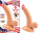 All American Mini Whoppers 5 inches Curved Dong, Balls Beige