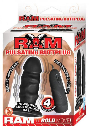 Ram Pulsating Buttplug Waterproof Black 4 Inch