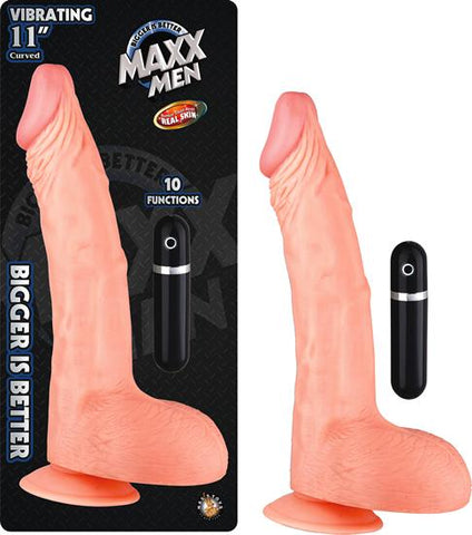 Maxx Men Vibe Curved Dong 11 inches Flesh