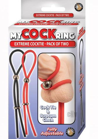 My Cockring Extreme Cocktie 2 Pack Black & Red