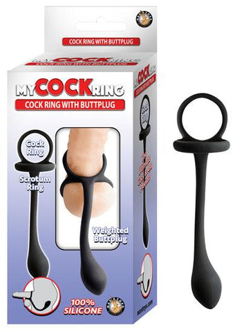 My Cockring Ring with Butt Plug Black