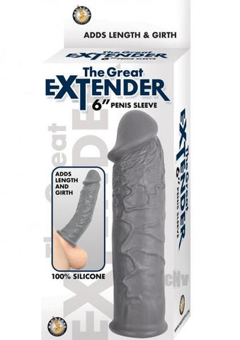 The Great Extender 6 inches Penis Sleeve Gray