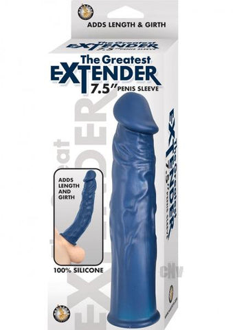 The Greatest Extender 7.5 inches Penis Sleeve Blue