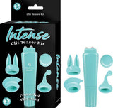 Intense Clit Teaser Kit Blue Mini Massager with 4 Heads