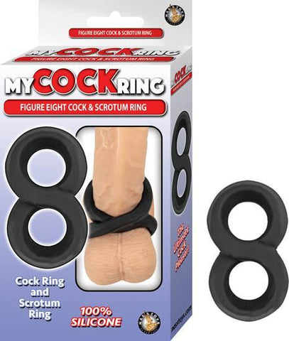 My Cockring Figure Eight Cock & Scrotum Ring Black