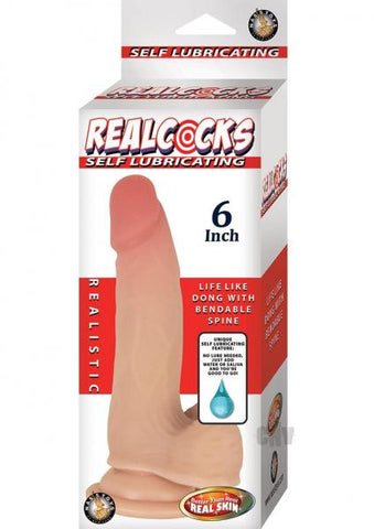 Realcocks Self Lubricating 6 inches Realistic Dildo Beige