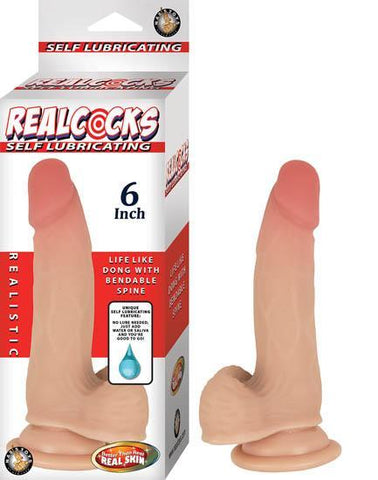 Realcocks Self Lubricating 6 inches Realistic Dildo Beige