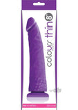 Colours Pleasures Thin 8 inches Dildo Purple