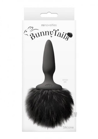 Bunny Tails Mini Black Black Fur