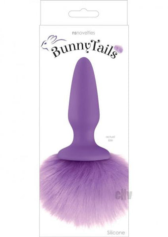 Bunny Tails Purple Silicone Butt Plug