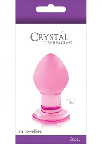 Crystal Premium Glass Small Pink Butt Plug
