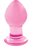 Crystal Premium Glass Small Pink Butt Plug