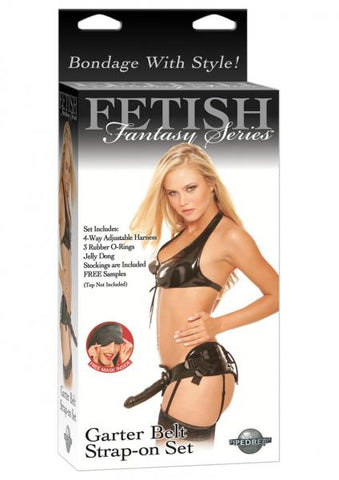 Fetish Fantasy Garter Belt Strap On Set Black