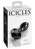 Icicles No 78 Black Glass Massager Gem End