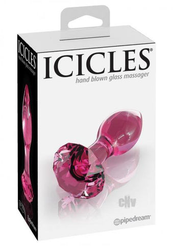 Icicles No 79 Pink Glass Massager Gem End