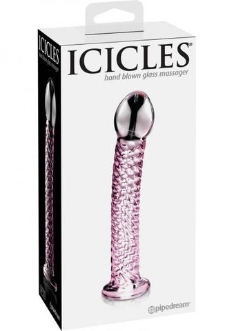 Icicles No 53 Glass Massagers Pink Wand