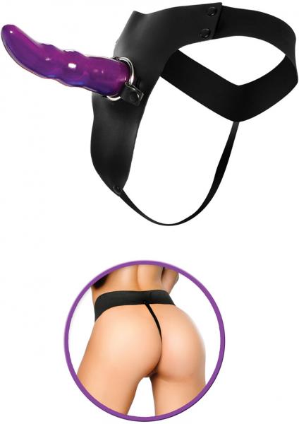 Grooved G-Spot Strap-On - Purple