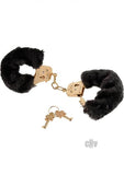 Deluxe Furry Cuffs Black Handcuffs