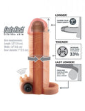 Vibrating Real Feel 1 Inch Extension Beige