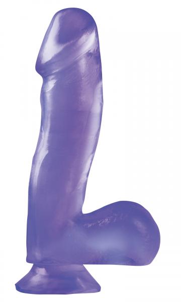 Basix Rubber Works 6.5 inches Purple Dong Suction Cup