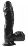 Basix Rubber Works 6.5 inches Dong with Suction Cup Black