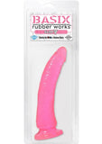 Basix Rubber Slim 7 inches Dong Suction Cup Pink