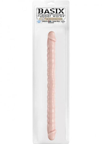 Basix Rubber Works 18 Inches Ribbed Double Dong Beige