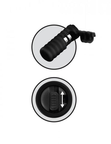 Vibrating Silicone Nipple Lassos Black