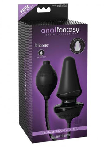 Anal Fantasy Elite Inflatable Silicone Butt Plug Black