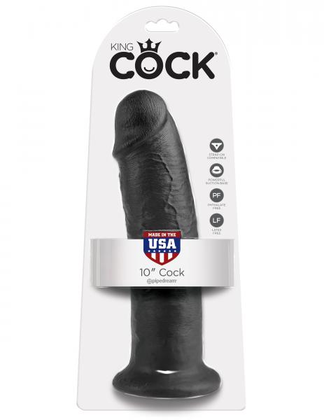 King Cock 10 Inch Dildo - Black