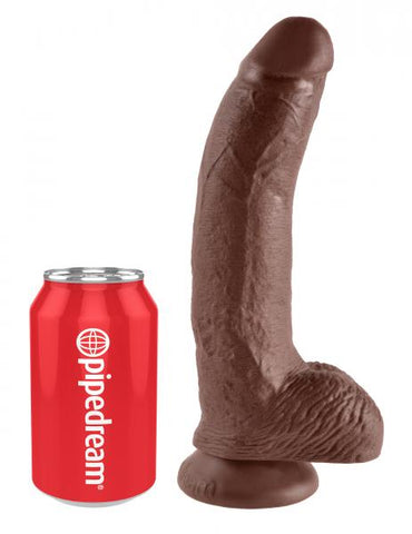 King Cock 9 Inches Cock Balls Brown