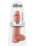 King C*ck 12 Inch C*ck Balls - Beige