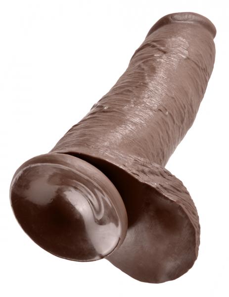 King C*ck 12 Inch C*ck With Balls - Brown