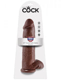 King C*ck 12 Inch C*ck With Balls - Brown