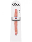 King Cock 12 Inch Slim Double Dildo - Beige