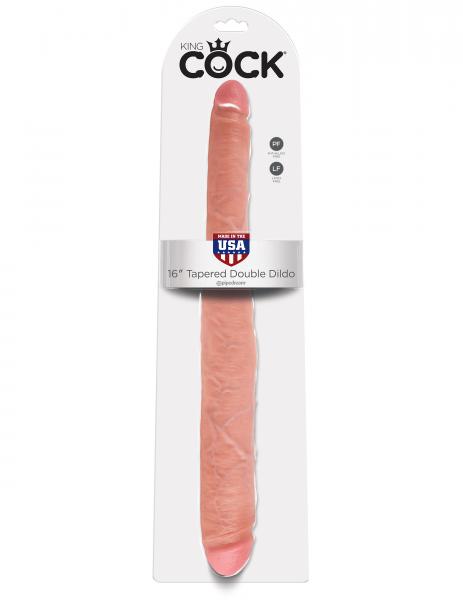 King Cock 16 Inch Tapered Double Dildo - Beige