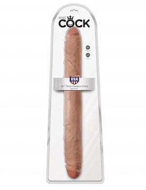 King Cock 16 Inch Thick Double Dildo - Tan