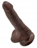 King Cock 6 inches Cock with Balls Brown Dildo