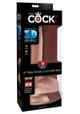 King Cock Triple Density 9 inches Cock, Balls Beige