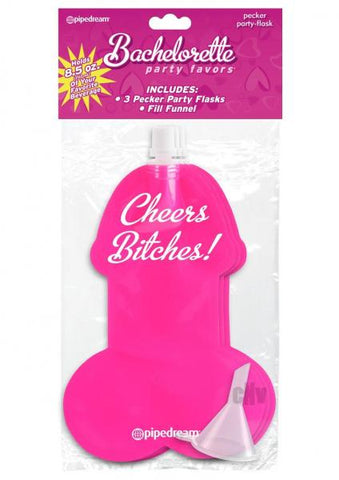 Bachelorette Party Favors Pecker Party Flasks 3 Pack