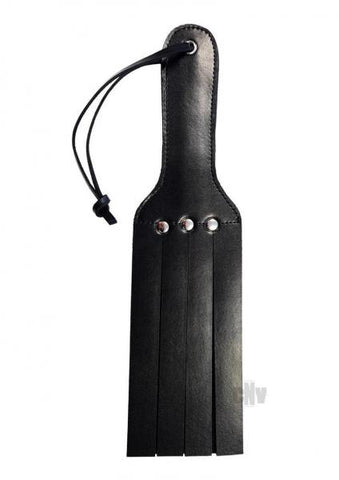 4 Strap Leather Paddle Black