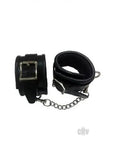 Padded Leather Wrist Cuffs Black