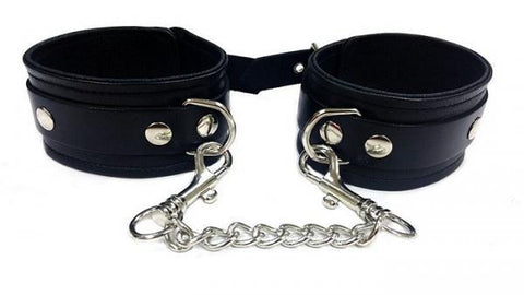 Rouge Leather Ankle Cuffs Black