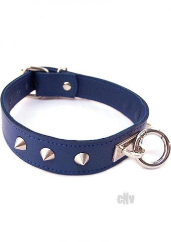 Rouge O Ring Studded Collar Blue