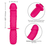 Silicone Grip Thruster Pink G-Spot Dildo