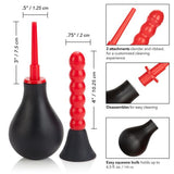 Ribbed Anal Douche Black Red